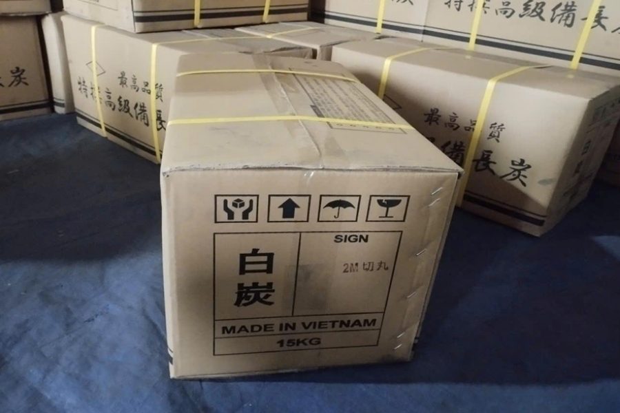 Sealed white charcoal export carton