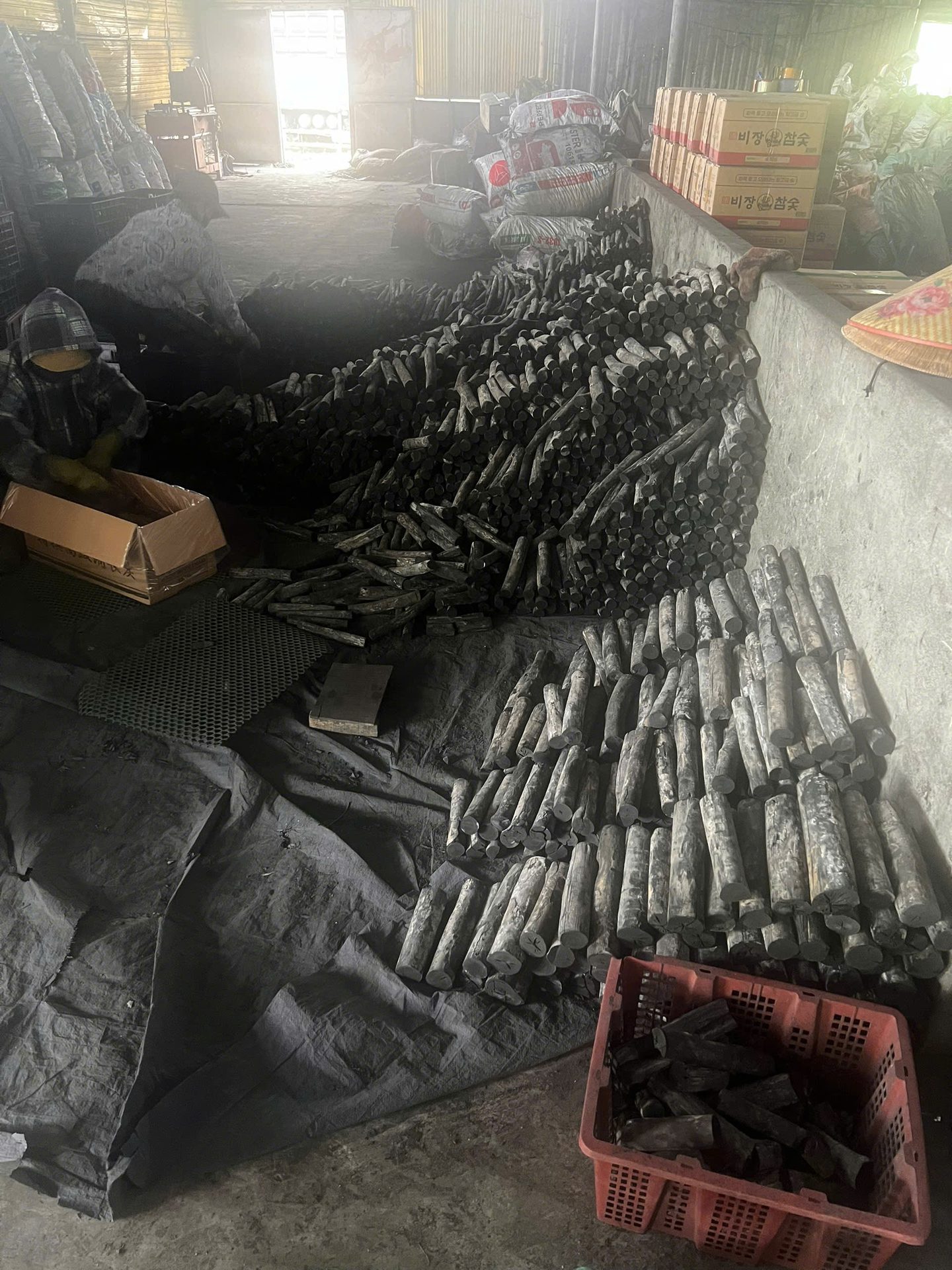 SOHI white charcoal sorted by length, shape and hardness
