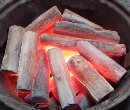 White charcoal premium grilling application